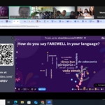 Screen monitora z widokiem na twarze osób oraz kolorową grafikę gry komputerowej..png