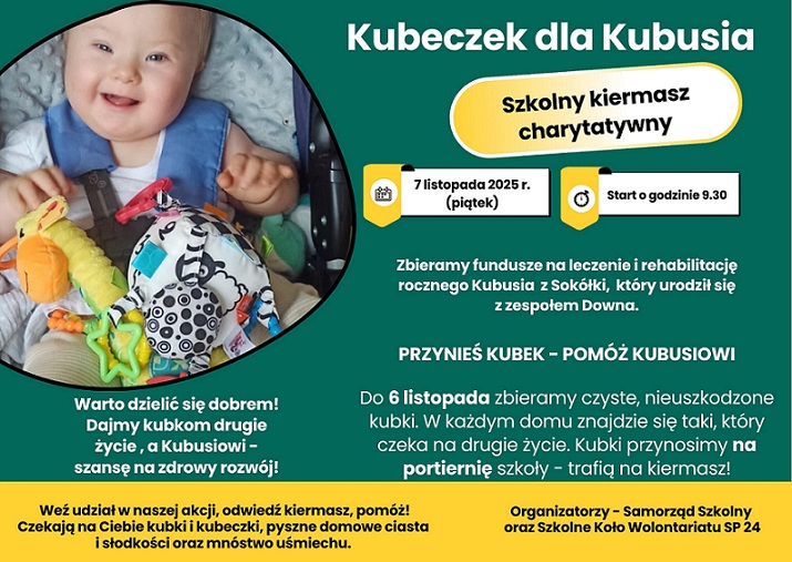 Plakat zielony -Kubeczek dla Kubusia - kiermasz.jpg