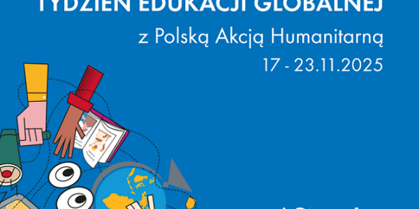 Niebieski plakat z grafiką i logo PAH.png