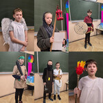 Kolaż z 6 zdjęć_ na każdym przebrany uczeń na biało anioł_ ciemny płaszcz i lampa w ręku.jpg