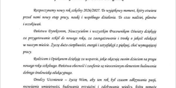 List Wiceprezydenta P. T. Klima z okazji rozpoczęcia roku szkolnego.PNG