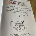 Strona z autografem autora książki.
